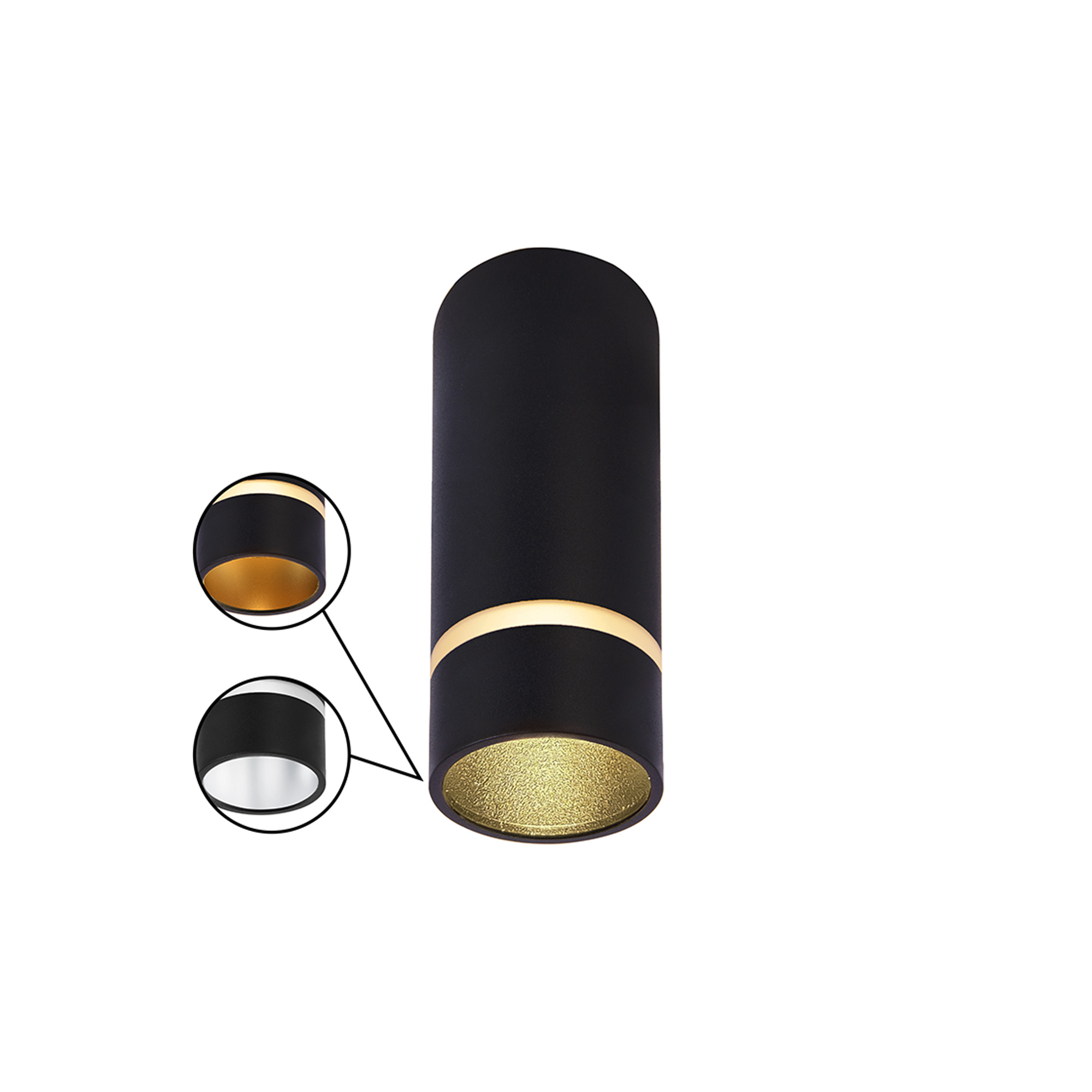 M8879  Split 4cm Spotlight, 1 Light 35mm GU10 (GU11) (Not Included), Black